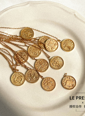 LHWindsor温莎 珠宝十二星座系列项链小众设计复古金属毛衣叠带链