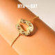 MYA BAY金色马蹄铁U型吊坠手链镶钻布契拉提工艺精致高级感手饰