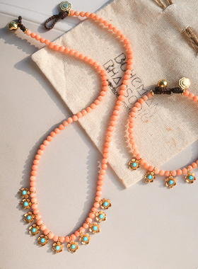 BohemianRhapsodie绿松石花项链