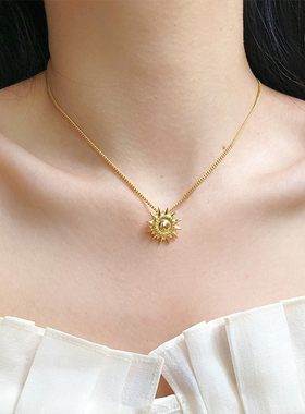 法国Louise Damas欧美太阳项链高级小众设计百搭叠戴法式简约气质