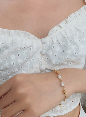 法国Louise Damas珍珠手链金色轻奢小众高级感温柔气质精致女首饰