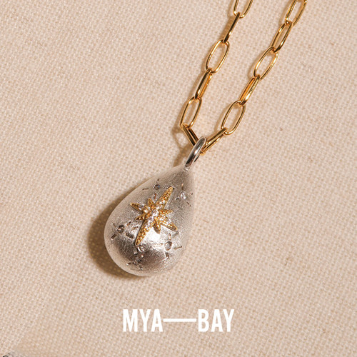 MYABAY水滴吊坠镀金项链可调节