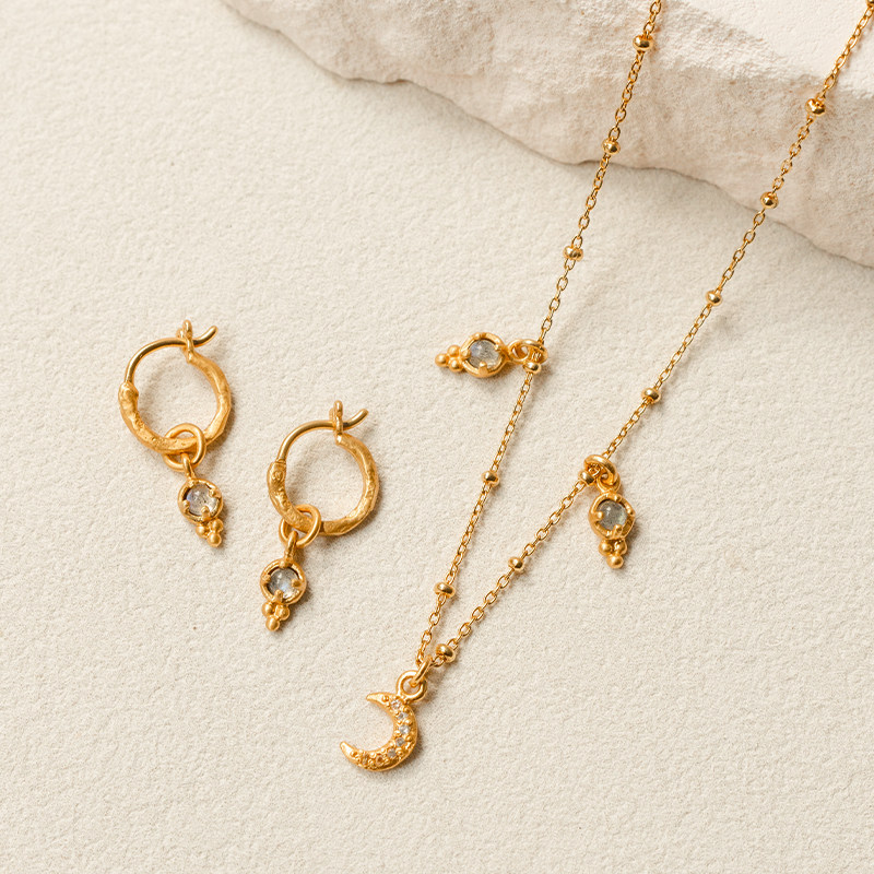 AnandaSoul拉长石耳环独特重工