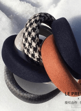 意大利Flapper复古法式港风秋冬千鸟格纯色羊毛经典宽发箍