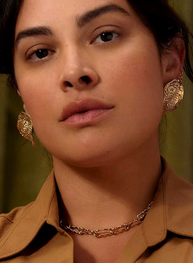 法国巴黎Louise Damas镀金耳环轻奢小众原创设计欧美法式耳饰