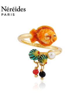 Les Nereides海洋幻境耳环花色小鱼紫色花朵耳钉耳环手链项链