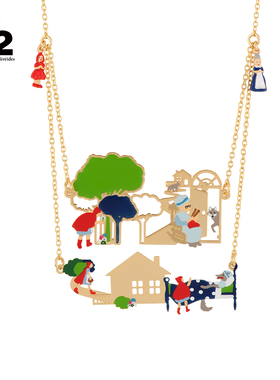 N2小红帽系列故事场景双排项链