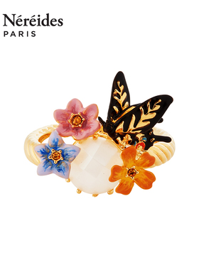 Les Nereides茄梦茉语系列 蝴蝶、茉莉花与星钻 戒指