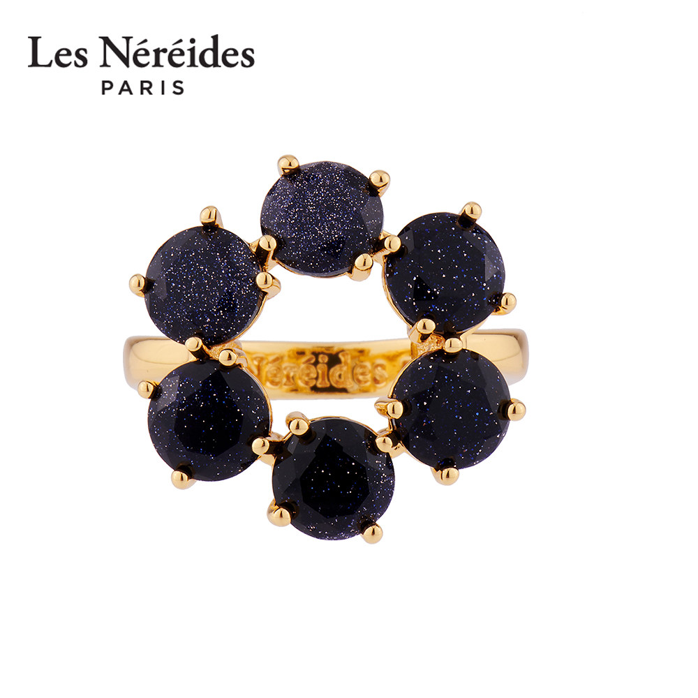 Les Nereides法式浪漫星曜蓝钻组合(6块宝石)细戒指指环
