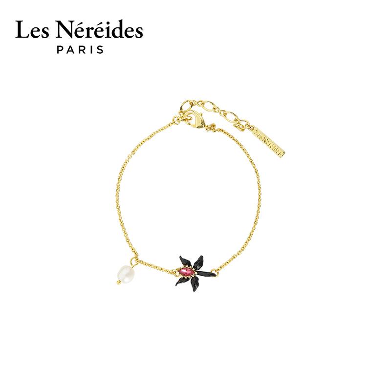 Les Nereides珍奇百宝屋系列 黑兰花与珍珠 手链