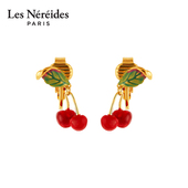 耳环耳钉式 Les Nereides小浆果樱桃耳夹式 耳环甜美少女可爱水果
