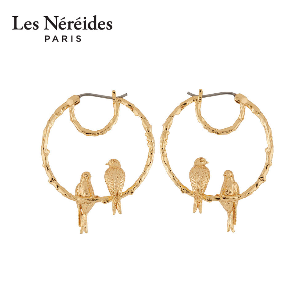 Les Nereides华丽自然系列 飞燕耳环耳坠耳圈立体别致优雅法式