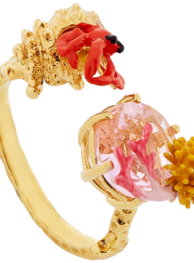 Les Nereides海底两万里系列 寄居蟹与珊瑚 可调节戒指