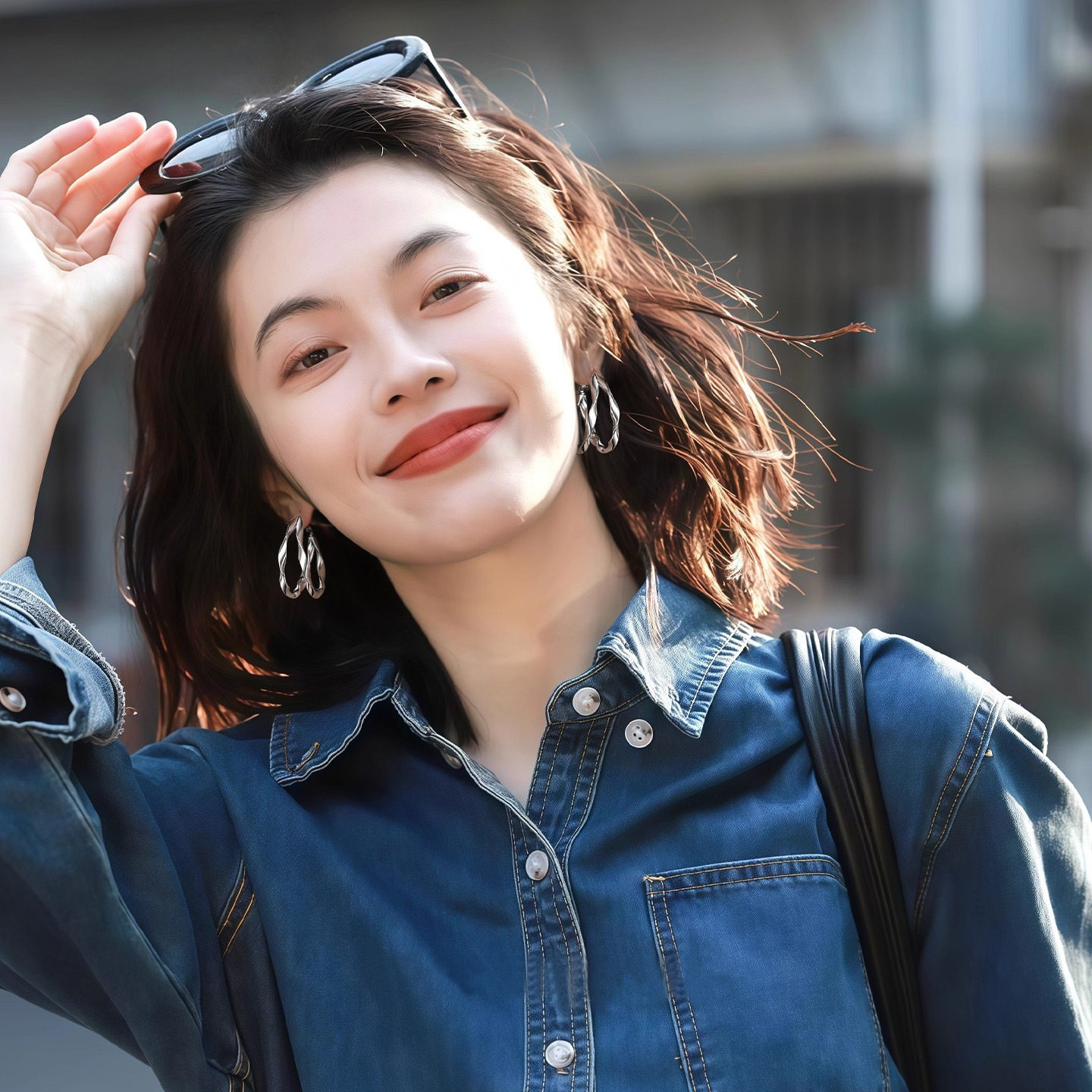 法国gentle motto精工高货s999纯银针波浪圈素圈耳环宽耳钉女耳饰