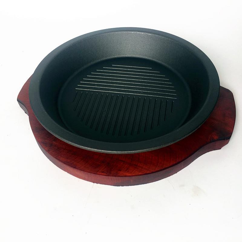 厂家直销电磁炉烤盘铸铁加重烤盘西餐盘 铁板烧盘 铁板饭铁板