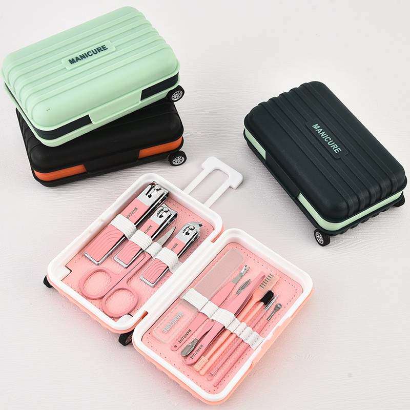 爆款新款便携指甲剪12件套家用美容工具指甲剪修甲刀美甲收纳套装