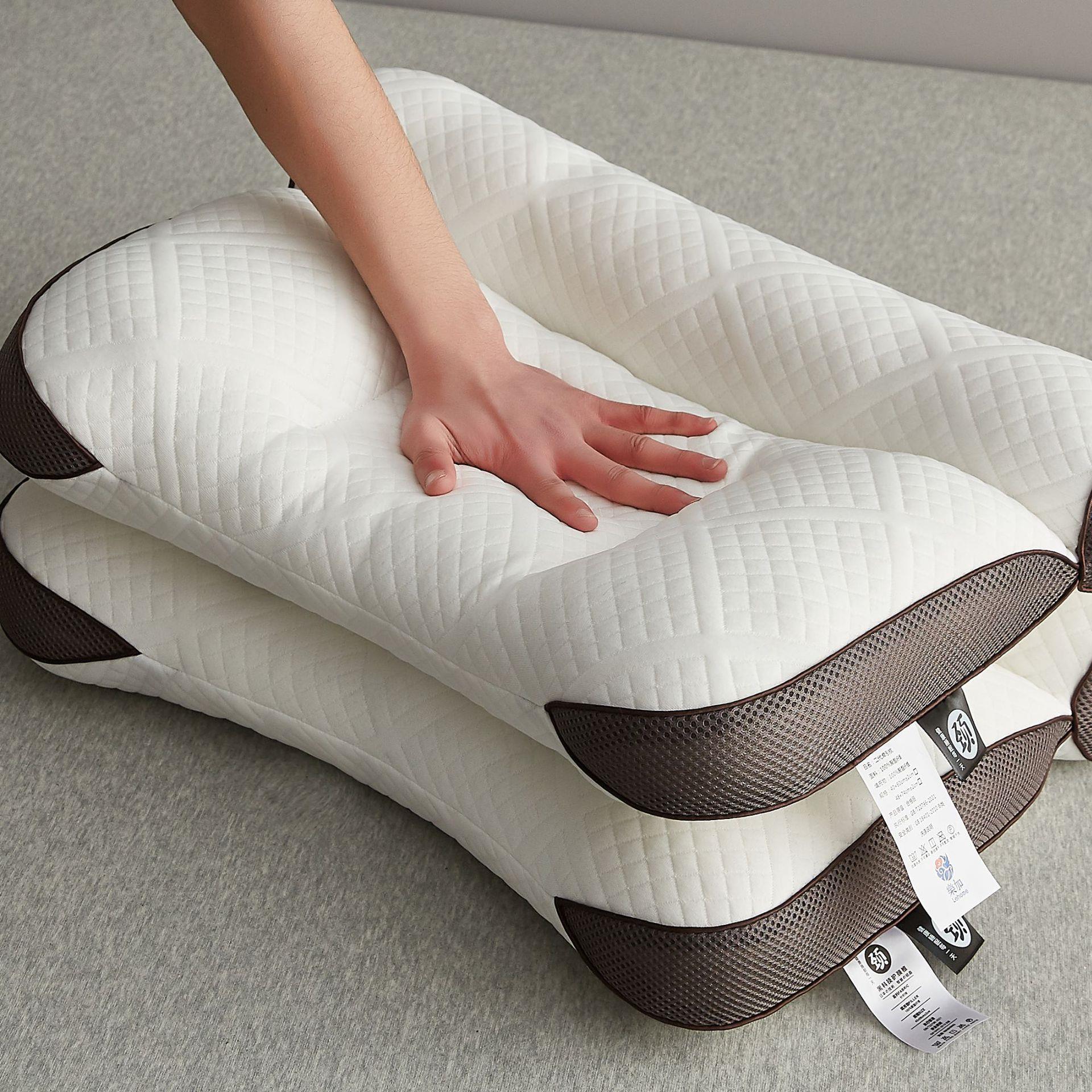 二代反牵引护颈枕助睡眠护颈椎不塌陷针织棉家用成人学生宿舍颈肩