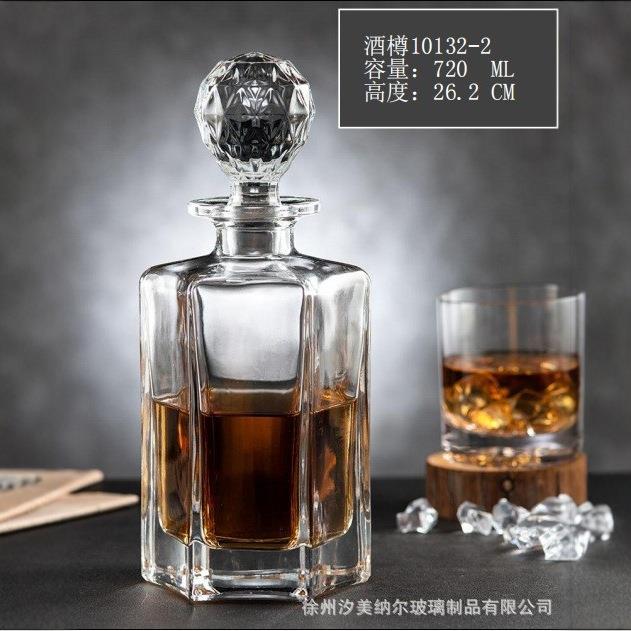 700ml玻璃洋酒瓶透明欧美酒瓶威士忌分装瓶空瓶子红酒瓶酒吧KTV