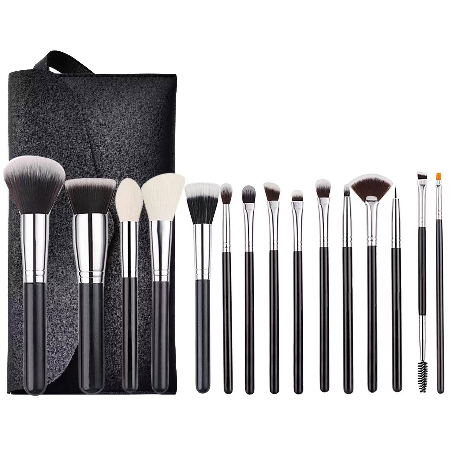 跨境15支化妆刷套装全套初学者柔软毛便携散粉刷眼影刷子美妆工具