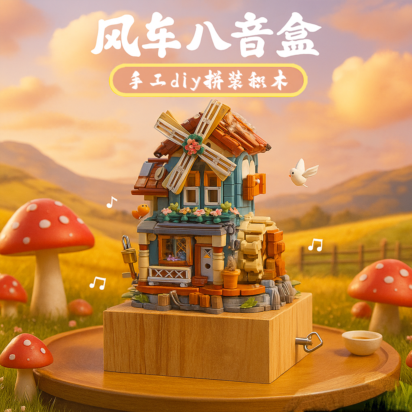 手工diy拼装木质八音盒礼物