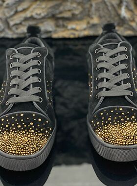 2026冬春季新款欧洲站水钻休闲鞋时尚cl透气男鞋红底鞋网红同款鞋