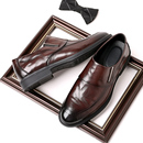 男士 子尖头男鞋 商务正装 布洛克婚礼鞋 黑色休闲英伦牛津德比鞋 皮鞋