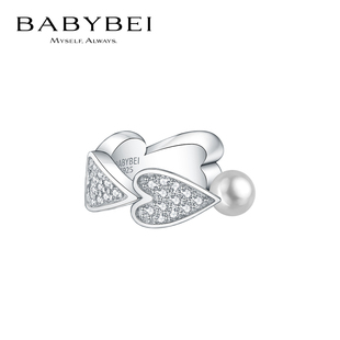 姜妍同款BABYBEI初贝爱恋耳骨夹925银贝珠无耳洞心形精致小众个性