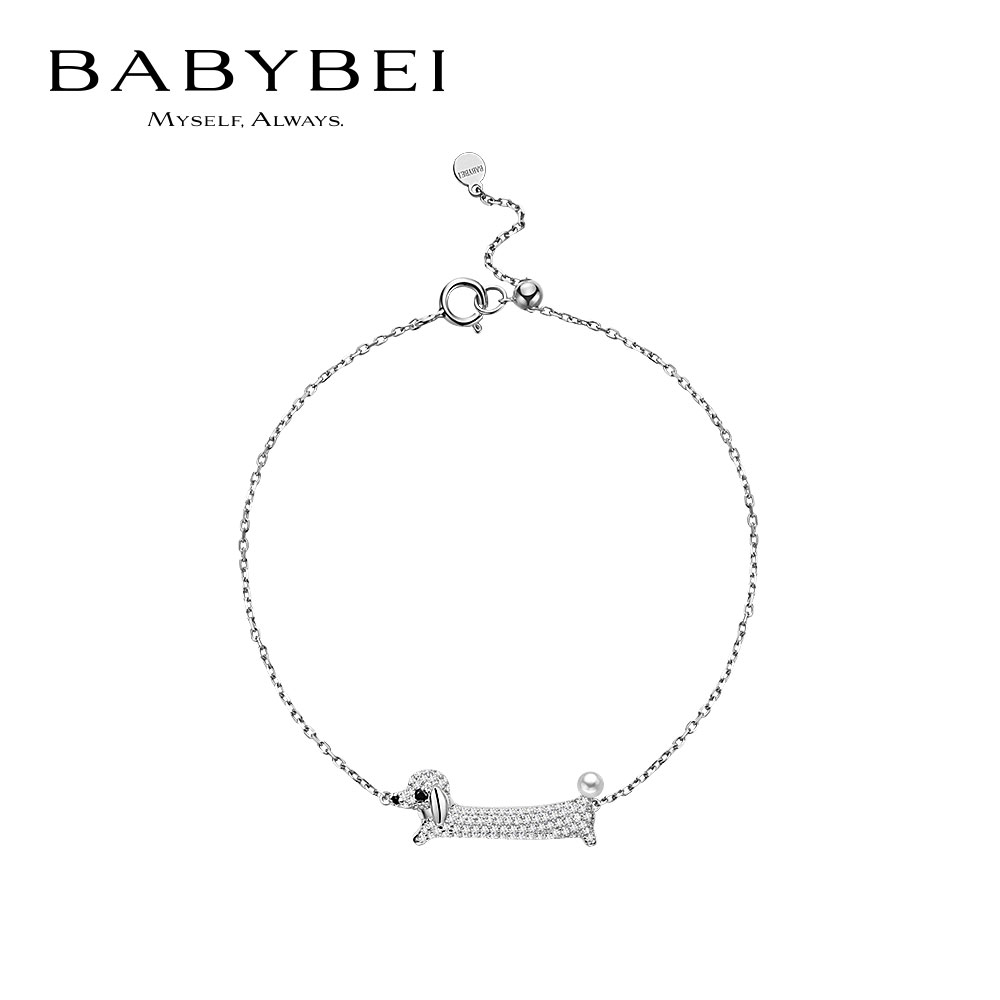 BABYBEI初贝旺旺手链女925银珍珠小狗生肖甜美萌趣幸运小众设计师