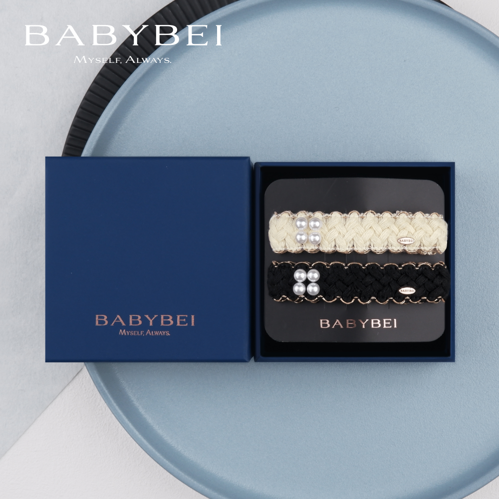 方媛同款BABYBEI初贝绵绵珍珠中号掰掰夹发夹法式温柔小香风千金