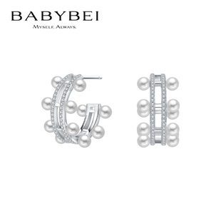 孙乐言詹秋怡张昕懿同款BABYBEI初贝摩天轮耳圈耳饰925银贝珠气质