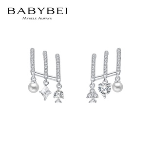 BABYBEI初贝扑克牌耳坠耳饰925银贝珠小众个性 气质幸运 优雅时尚