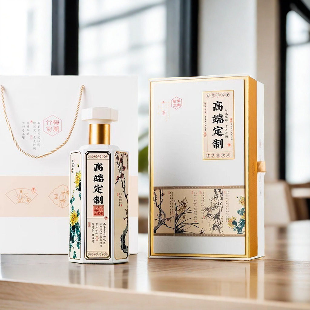梅兰竹菊单支装白酒礼盒磁吸书本酒盒现货新款上市精品高端定制