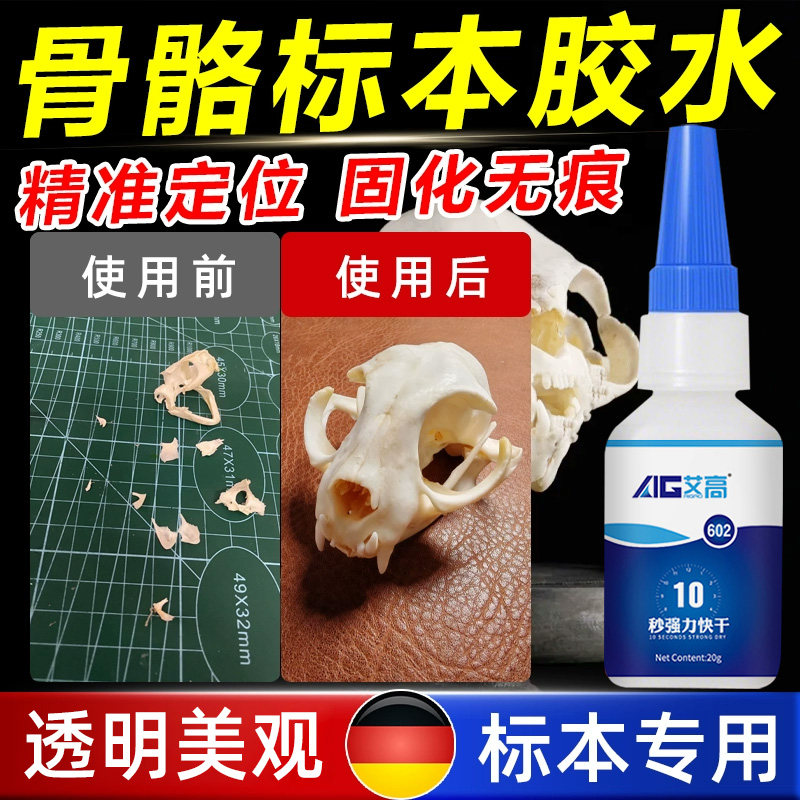 骨骼标本胶水文玩骨制品胶水快干粘骨质折扇断裂强力粘接剂沾骨头手串