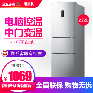 Ronshen/容声 BCD-222WD12NY三门风冷家用省电电脑控温小冰箱