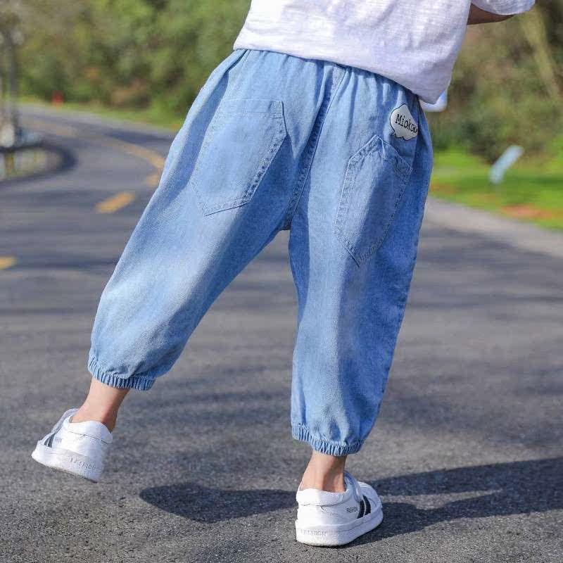 儿童裤子男夏天牛仔裤韩版男童宽松萝卜裤童裤夏季薄款男孩九分裤在类目 女装/女士精品, 唐装/民族服装/舞台服装, 唐装/中式服装, 裤子中 - 来自Buy2taobao.com提供专业的淘宝代购服务