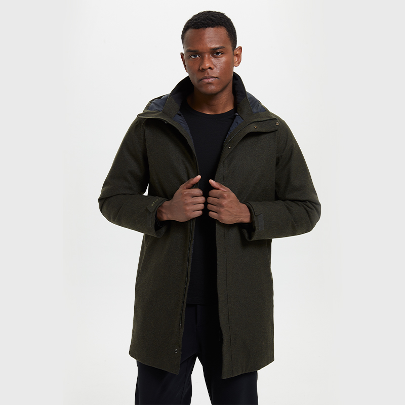 运动商务羽绒大衣羊毛中长款