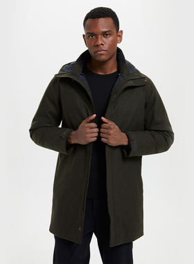 X-BIONIC 男款商务羽绒大衣 含羊毛中长款外套羽绒服 20741A