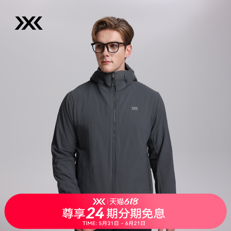 X-BIONIC艾德Octa轻量保暖连帽夹克男 秋冬运动户外防泼外套