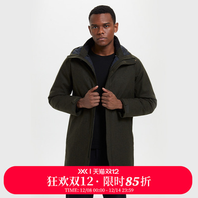 运动商务羽绒大衣羊毛中长款