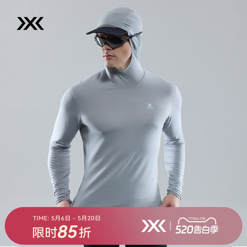 X-BIONIC飞逸POWER GRID格纹抓绒连帽衫速干抑菌轻量保暖男装T恤