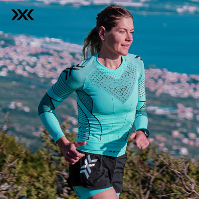 xbionic 倍能竞速女士圆领长袖上衣专业训练越野高强度赛事体能服