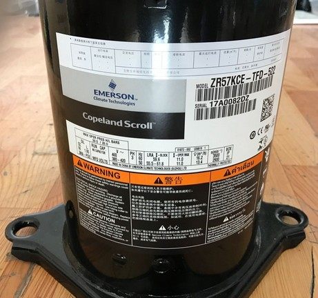 全新谷轮压缩机ZR57KCE-TFD-522