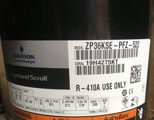 3匹谷轮压缩机ZP36KSE-PFZ-522