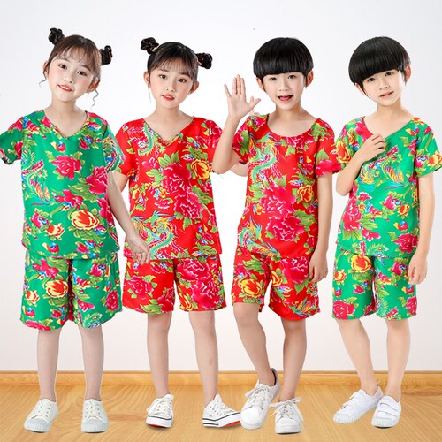 大花布衣服衣服东北网红同款喜庆