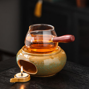 日式蜡烛煮茶炉套装温茶炉底座明火烤橘子炉热茶暖茶加热炉温茶器
