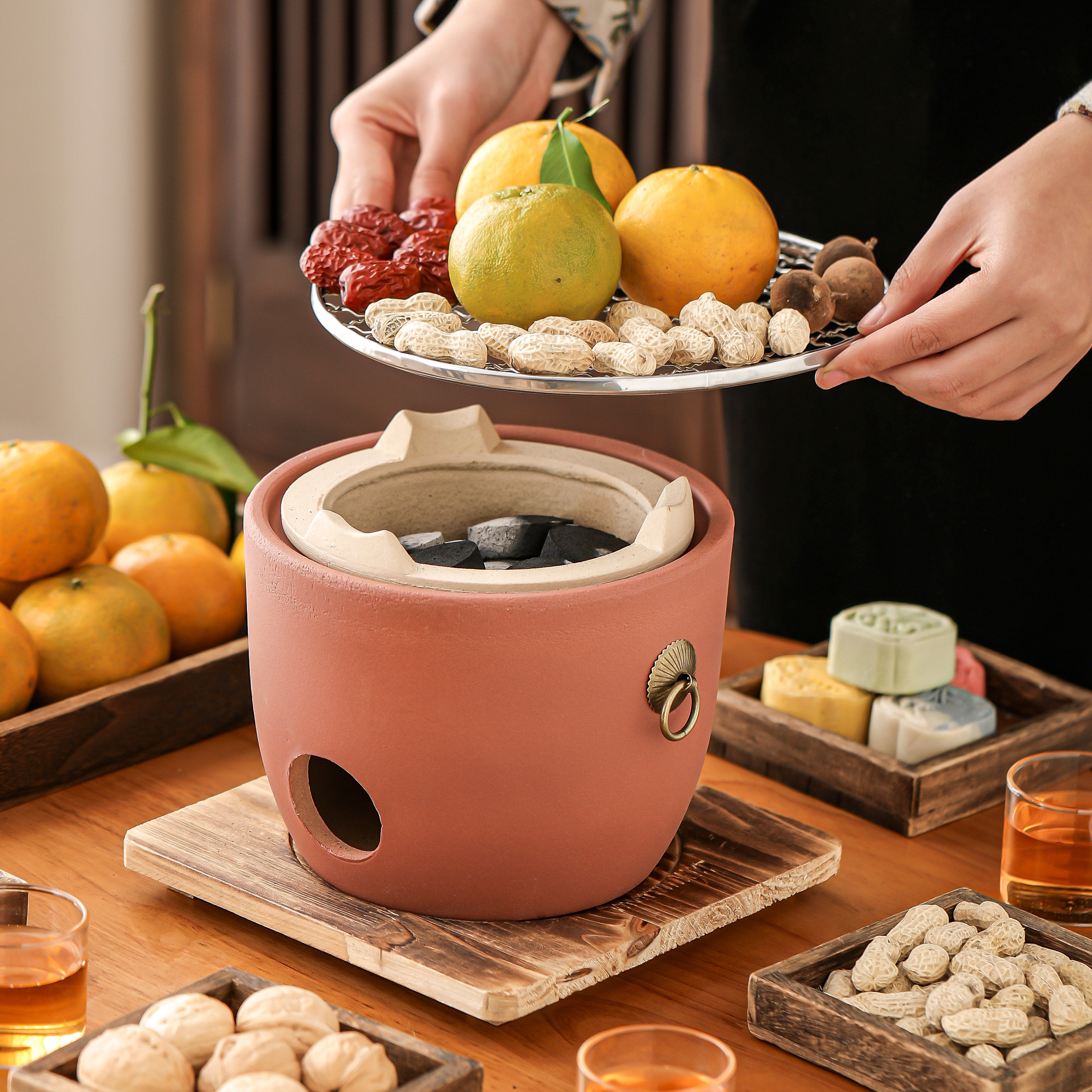 老式烧烤炉打边炉网红烤火炉子木炭泥炉户外碳炉围炉煮茶家用室内,餐饮具,煮茶炉,淘宝优惠券,粉丝福利购,淘宝优惠卷