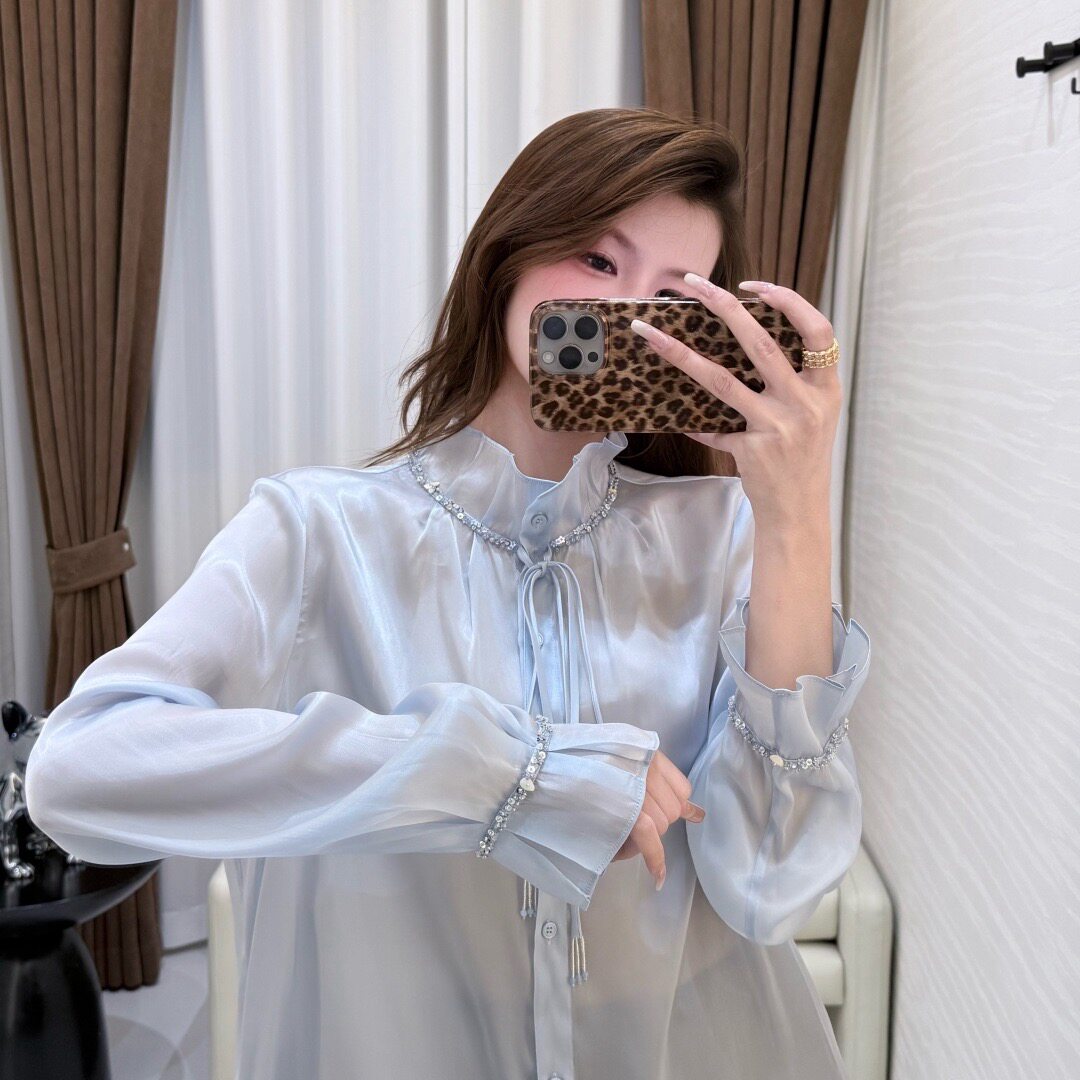 高定设计师品牌外贸尾单2026秋季新款女装长袖女衬衫新中式国风