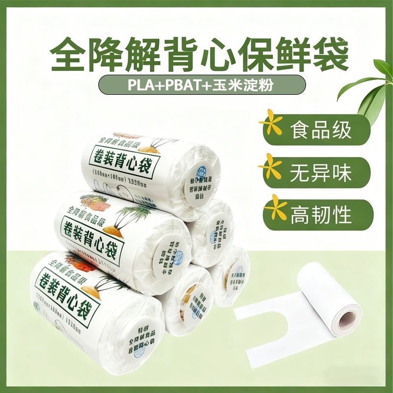 全生物降解食品级塑料袋点断式大中小号连卷家用加厚保鲜袋背心,包装,降解塑料袋,淘宝优惠券,粉丝福利购,淘宝优惠卷