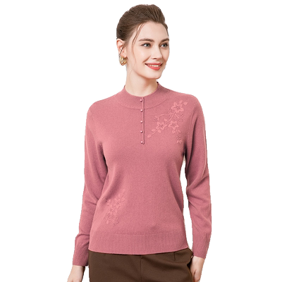 赏心岁月羊毛衫100纯羊毛绣花