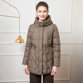 新款 保暖外套中长款 宽松大码 赏心岁月中年妈妈羽绒服冬装 上衣正品